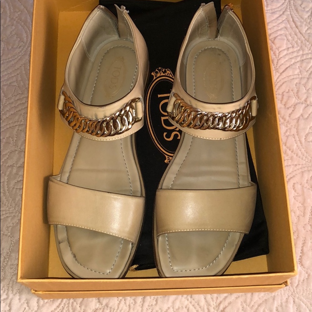 Tods Women's Leather Sandals Nude size 38M